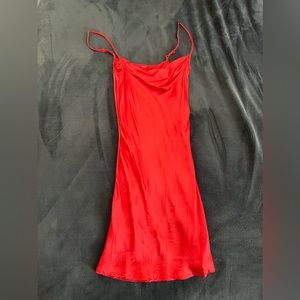 Urban outfitters red satin slip dress XS